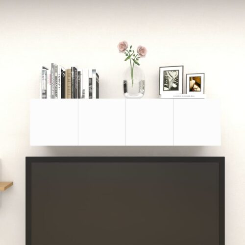 Wall Mounted TV Cabinets 4pcs High Gloss White 30.5x30x30cm - Image 4