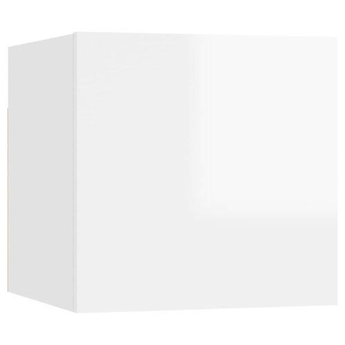 Wall Mounted TV Cabinets 4pcs High Gloss White 30.5x30x30cm - Image 7