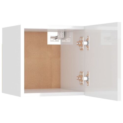 Wall Mounted TV Cabinets 4pcs High Gloss White 30.5x30x30cm - Image 10