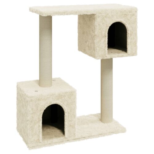 Cat Tree with Sisal Scratching Posts Cream 60cm - Image 2