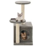 Cat Tree with Sisal Scratching Posts 60cm Grey