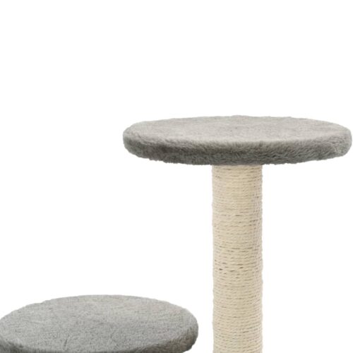 Cat Tree with Sisal Scratching Posts 60cm Grey - Image 6