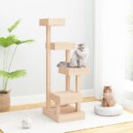 Cat Tree 45.5x49x103cm Solid Pine Wood
