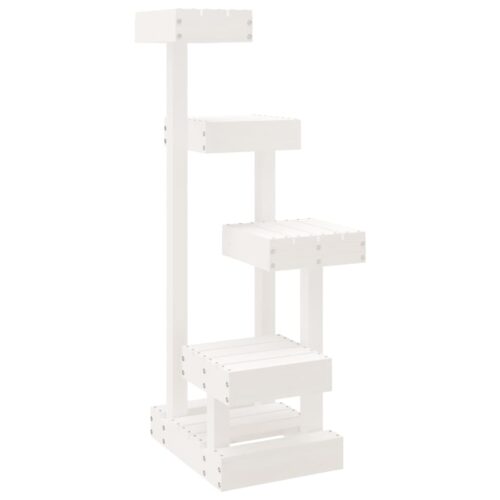 Cat Tree White 45.5x49x103cm Solid Pine Wood - Image 2