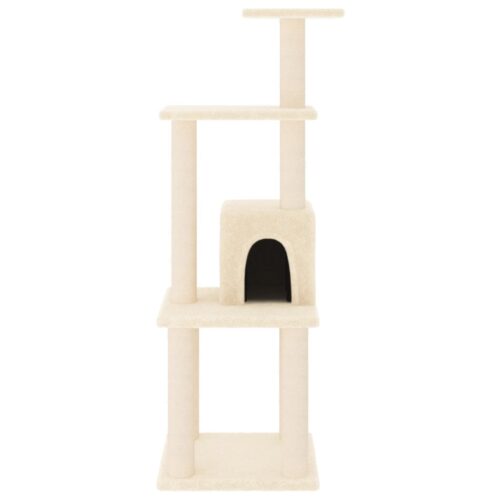 Cat Tree with Sisal Scratching Posts Cream 105cm - Image 3