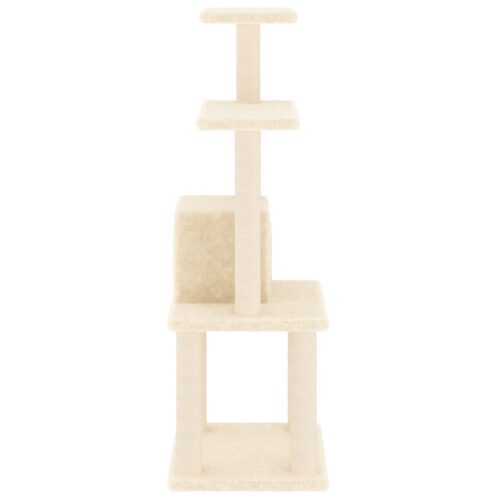 Cat Tree with Sisal Scratching Posts Cream 105cm - Image 4