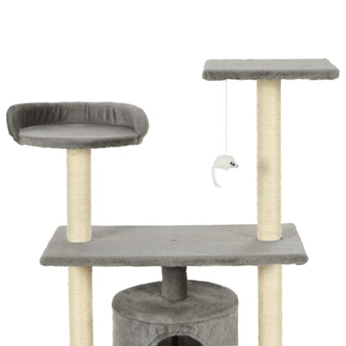 Cat Tree with Sisal Scratching Posts 95cm Grey - Image 4