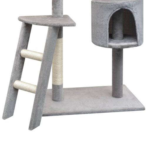 Cat Tree with Sisal Scratching Posts 150cm Grey - Image 3