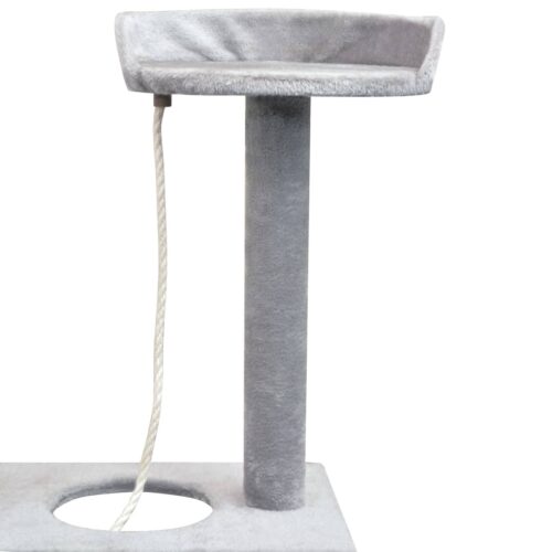 Cat Tree with Sisal Scratching Posts 150cm Grey - Image 4