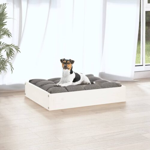 Dog Bed White 51.5x44x9cm Solid Pine Wood - Image 5
