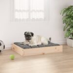 Dog Bed 61.5x49x9cm Solid Pine Wood