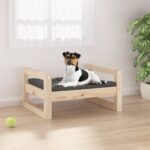 Dog Bed 55.5x45.5x28cm Solid Pine Wood