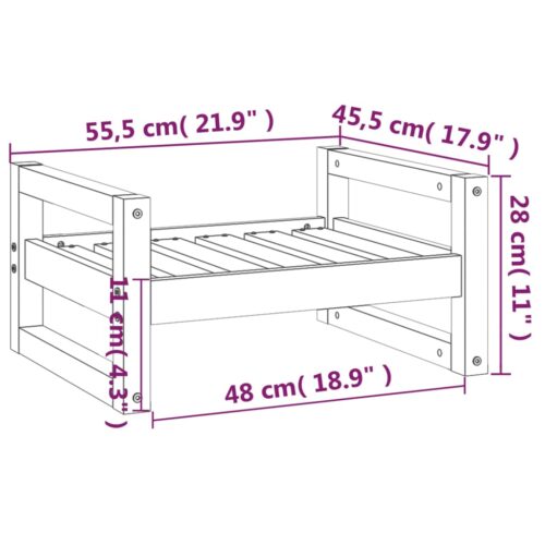 Dog Bed 55.5x45.5x28cm Solid Pine Wood - Image 8