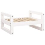 Dog Bed White 55.5x45.5x28cm Solid Pine Wood