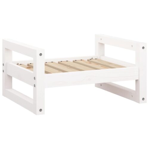 Dog Bed White 55.5x45.5x28cm Solid Pine Wood