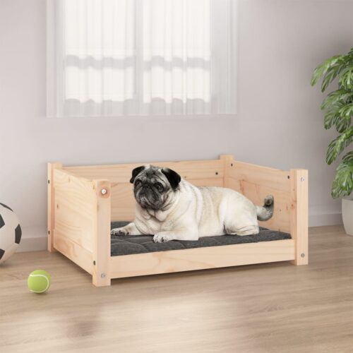 Dog Bed 65.5x50.5x28cm Solid Pine Wood