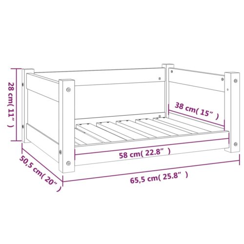 Dog Bed 65.5x50.5x28cm Solid Pine Wood - Image 8