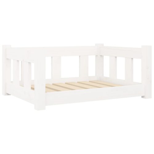 Dog Bed White 65.5x50.5x28cm Solid Pine Wood - Image 2
