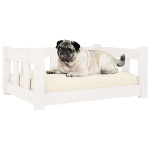 Dog Bed White 65.5x50.5x28cm Solid Pine Wood - Image 3