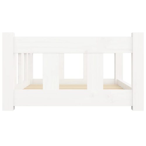 Dog Bed White 65.5x50.5x28cm Solid Pine Wood - Image 5