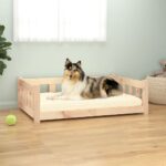 Dog Bed 95.5x65.5x28cm Solid Pine Wood