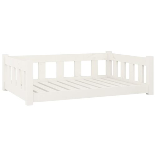 Dog Bed White 95.5x65.5x28cm Solid Pine Wood - Image 2