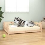 Dog Bed 105.5x75.5x28cm Solid Pine Wood