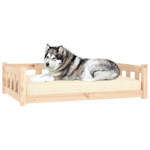 Dog Bed 105.5x75.5x28cm Solid Pine Wood - Image 3