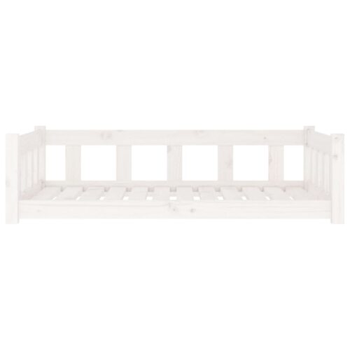 Dog Bed White 105.5x75.5x28cm Solid Pine Wood - Image 4
