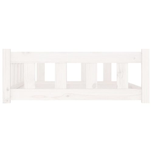 Dog Bed White 105.5x75.5x28cm Solid Pine Wood - Image 5