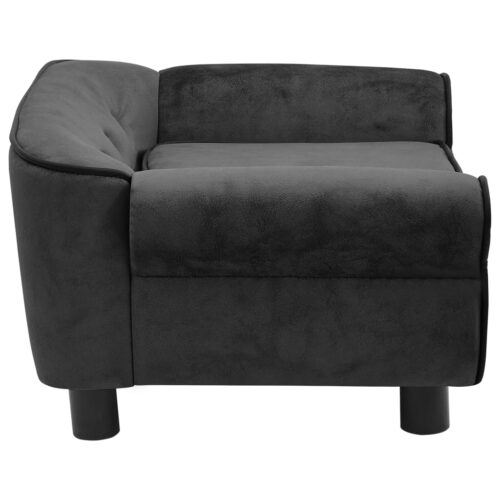 Dog Sofa Dark Grey 72x45x30cm Plush - Image 3
