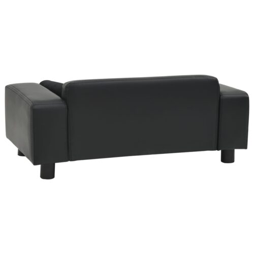 Dog Sofa Black 81x43x31cm Plush Faux Leather - Image 4