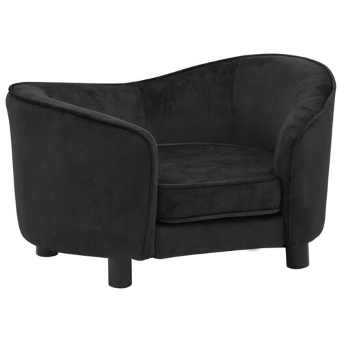 Dog Sofa Black 69x49x40cm Plush - Image 2