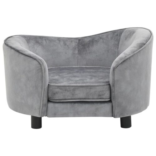 Dog Sofa Grey 69x49x40cm Plush - Image 3