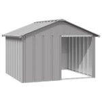 Dog House Grey 116.5x103x81.5cm Galvanised Steel