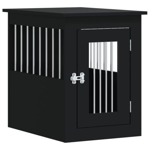 Dog Crate Furniture Black 45x62x59cm Engineered Wood