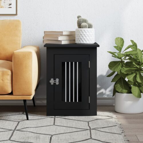 Dog Crate Furniture Black 45x62x59cm Engineered Wood - Image 3