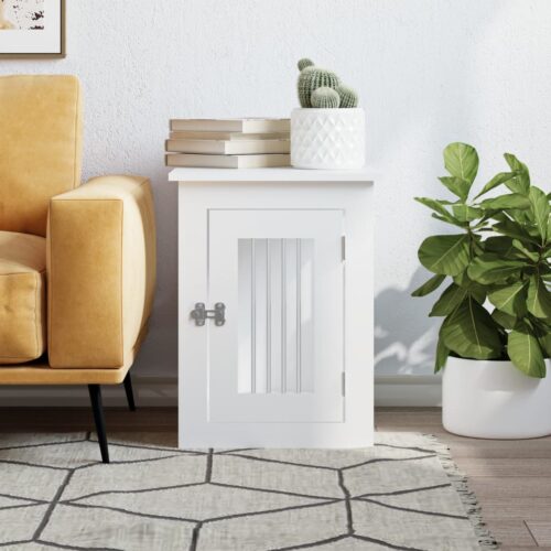 Dog Crate Furniture White 45x62x59cm Engineered Wood - Image 2