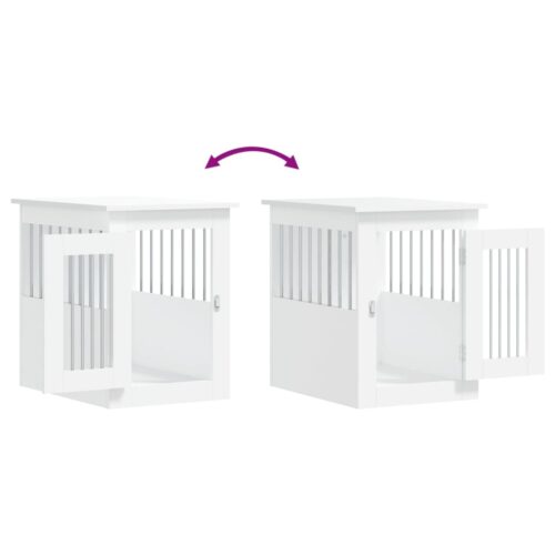 Dog Crate Furniture White 45x62x59cm Engineered Wood - Image 9