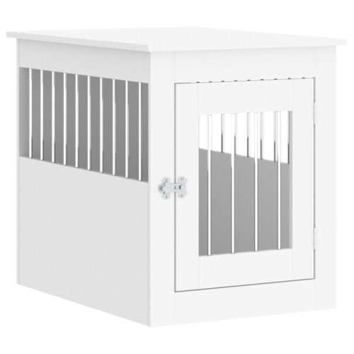 Dog Crate Furniture White 55x75x65cm Engineered Wood