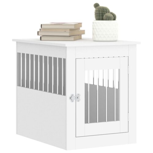 Dog Crate Furniture White 55x75x65cm Engineered Wood - Image 5