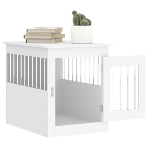 Dog Crate Furniture White 55x75x65cm Engineered Wood - Image 6