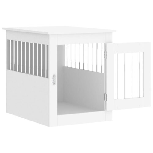 Dog Crate Furniture White 55x75x65cm Engineered Wood - Image 7