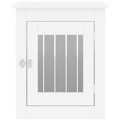 Dog Crate Furniture White 55x75x65cm Engineered Wood - Image 8