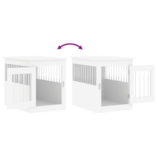 Dog Crate Furniture White 55x75x65cm Engineered Wood - Image 11