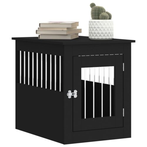 Dog Crate Furniture Black 55x75x65cm Engineered Wood - Image 4