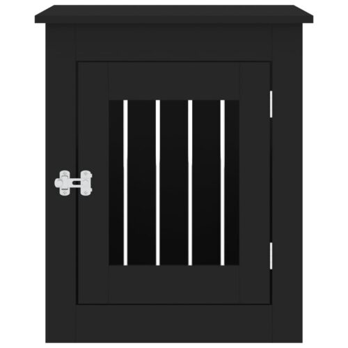 Dog Crate Furniture Black 55x75x65cm Engineered Wood - Image 7