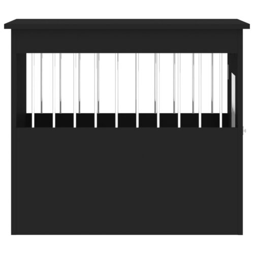 Dog Crate Furniture Black 55x75x65cm Engineered Wood - Image 8