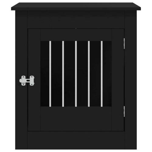 Dog Crate Furniture Black 64.5x80x71cm Engineered Wood - Image 7