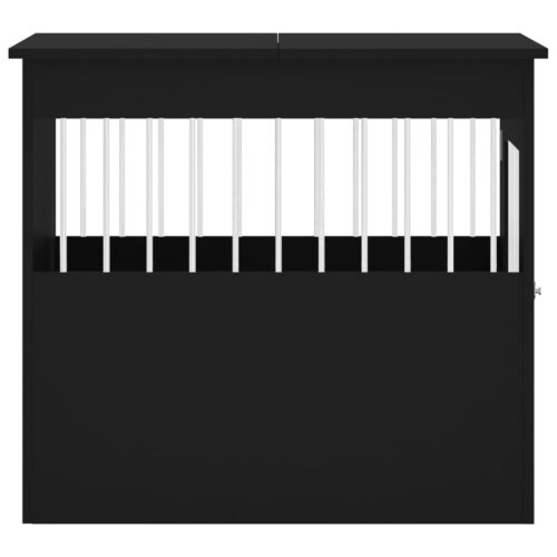 Dog Crate Furniture Black 64.5x80x71cm Engineered Wood - Image 8
